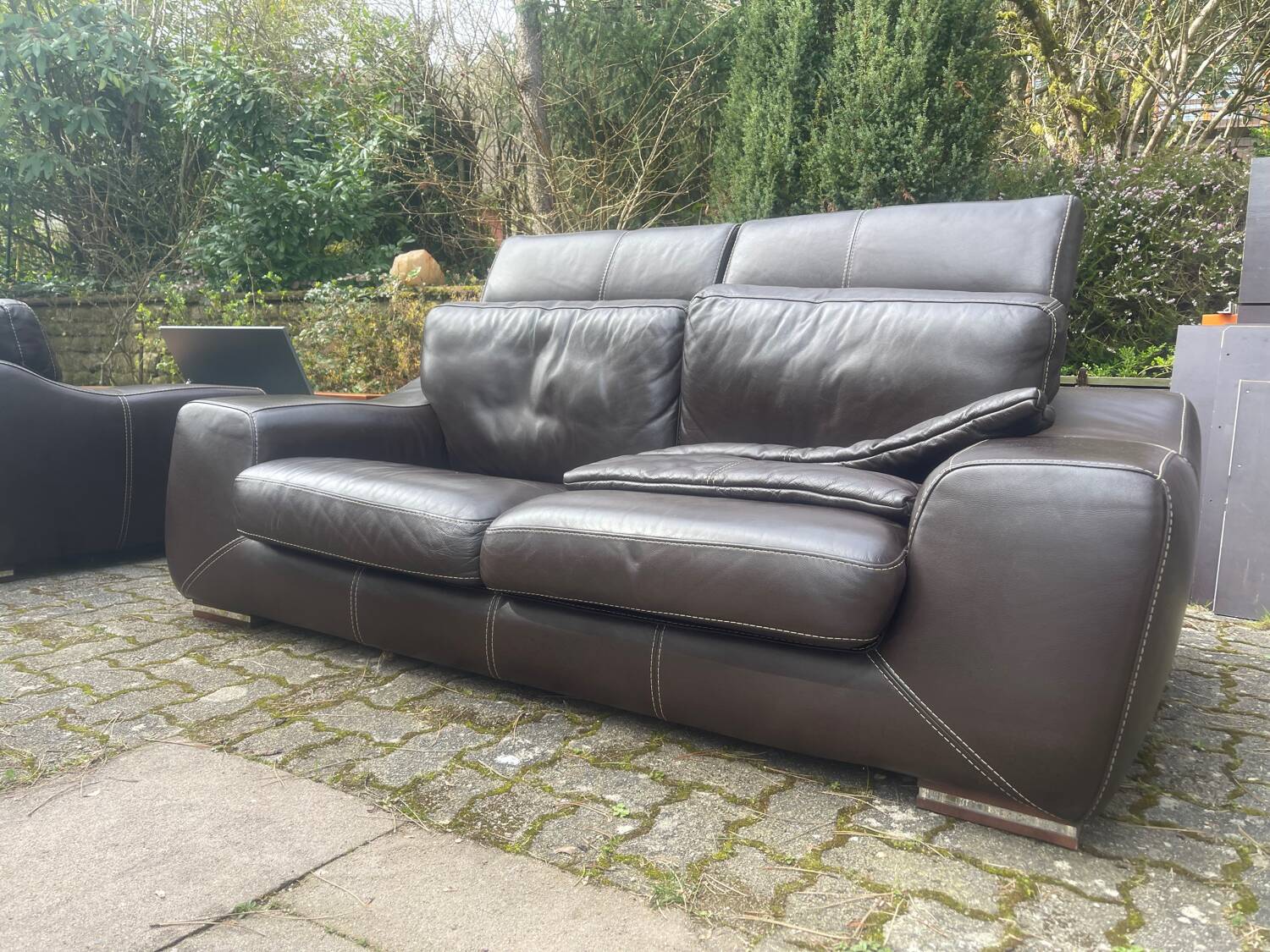 2 canapés cuir véritable fabrication italienne