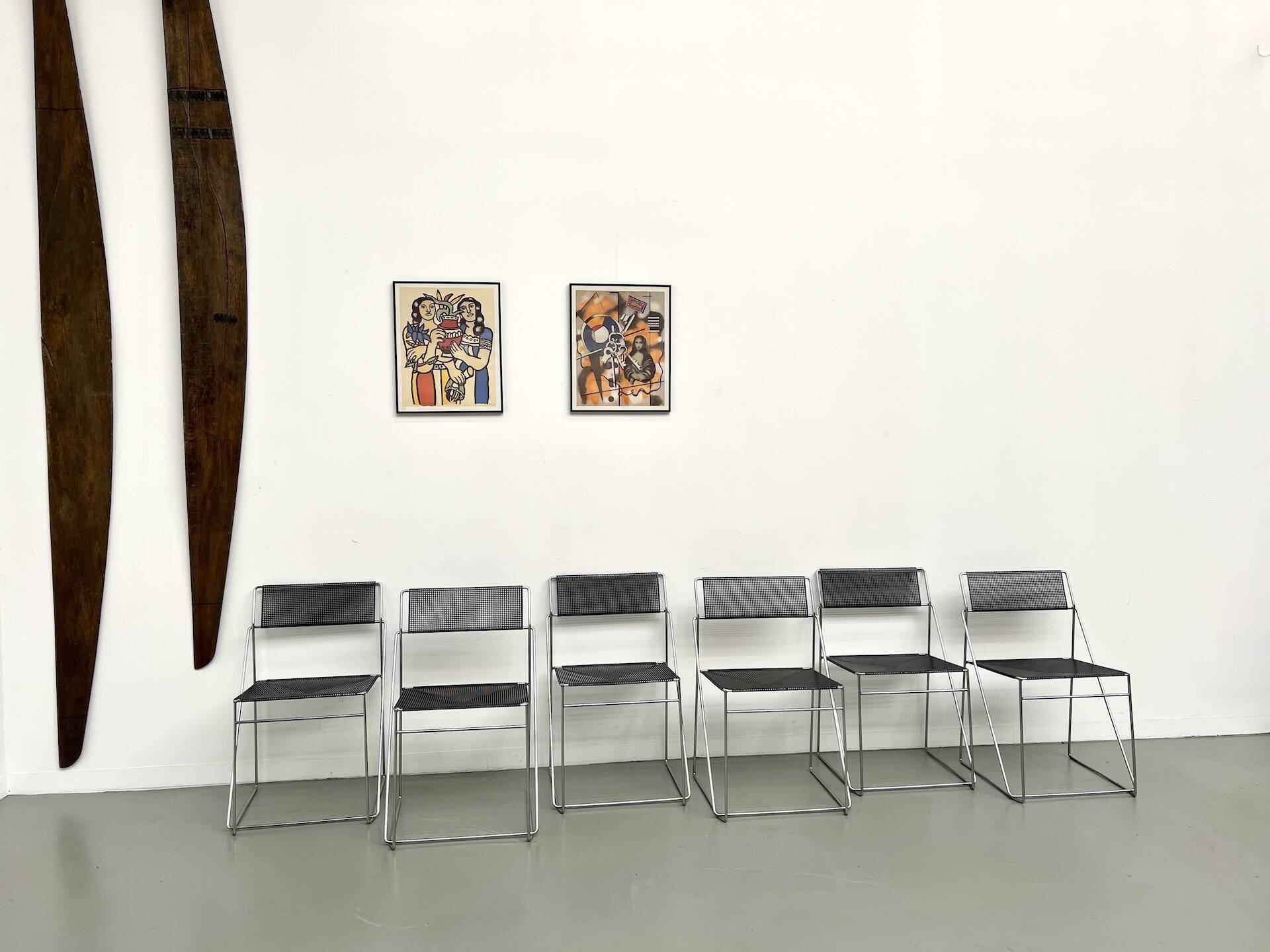Set of 6 Nuova X-Line chairs, 1977