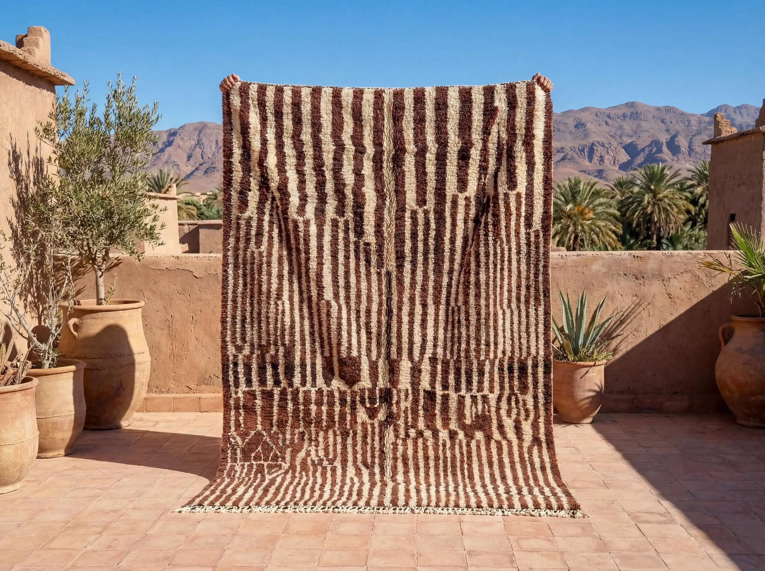 Handmade artisanal Berber rug 3x2 m