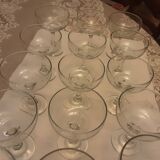 15 blown glass champagne coupes