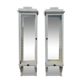 Pair of 2 old small solid wood display cabinets