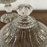 Bonbonniere, drageoire, sugar bowl in vintage molded and cut crystal