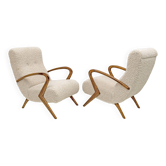 Attribute to Paolo Buffa Mid-century Modern Italian Bouclè Armchairs, Pair