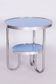 Small Czech Blue Bauhaus Table in Chrome from Kovona, 1930s