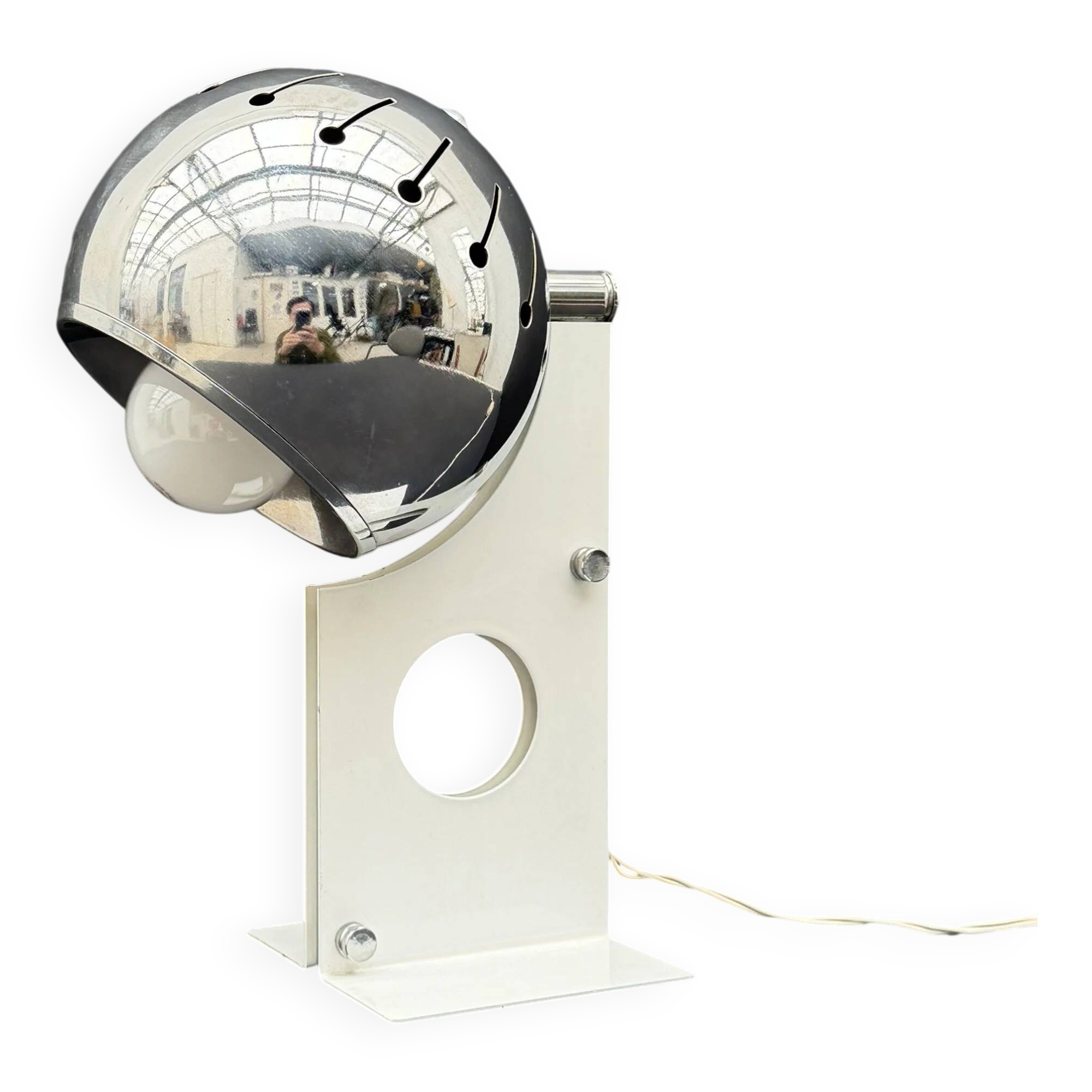 STILNOVO FILAB lamp in metal and chrome, Italy 1970