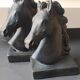 Pair of Horse Bookends with Flaming Manes. Ceramic.