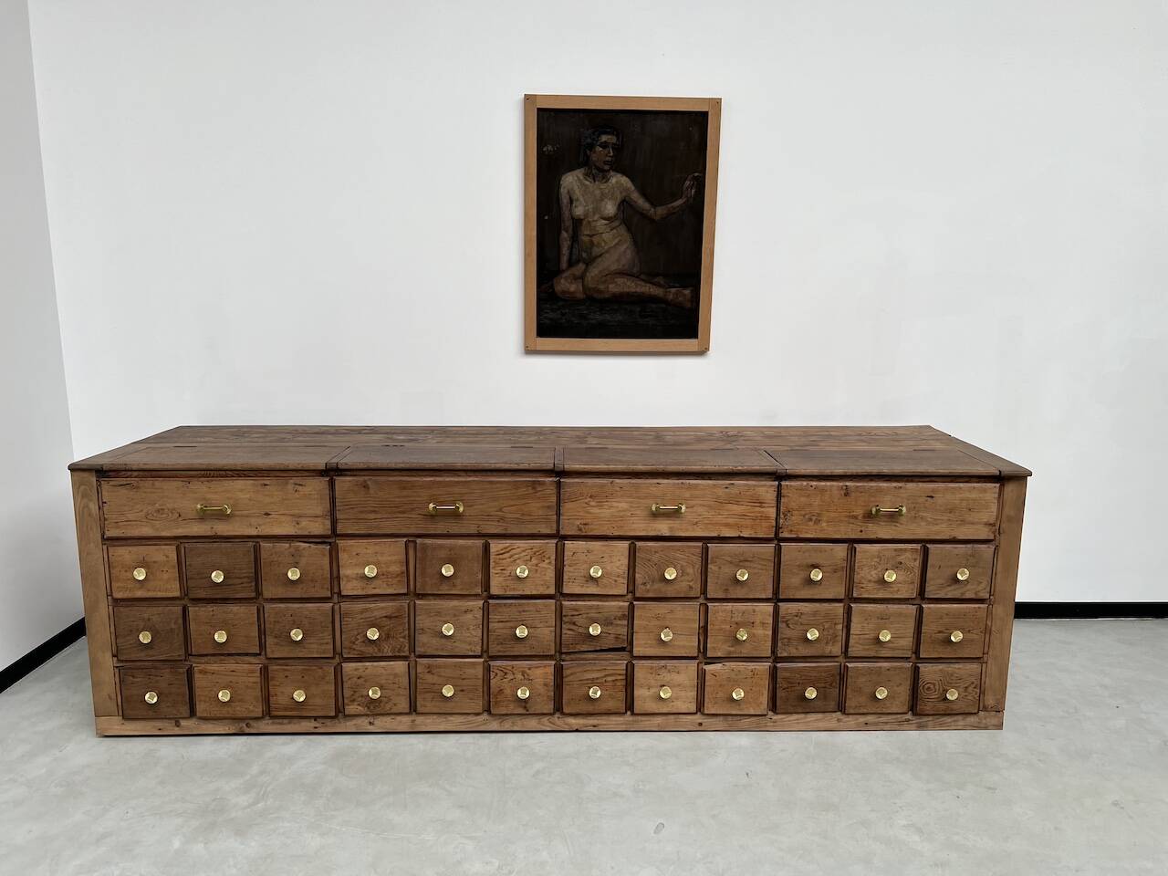 Old trade furniture with oak drawers XL format