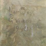 Dutch oil painting of Madonna and Child, signed C. Vesters, 1940