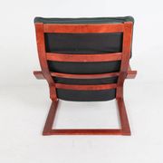 Vintage Scandinavian POÄNG armchair in black leather – IKEA, 1980s