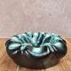 Cendrier vintage signé Vallauris – émaillé turquoise et noir