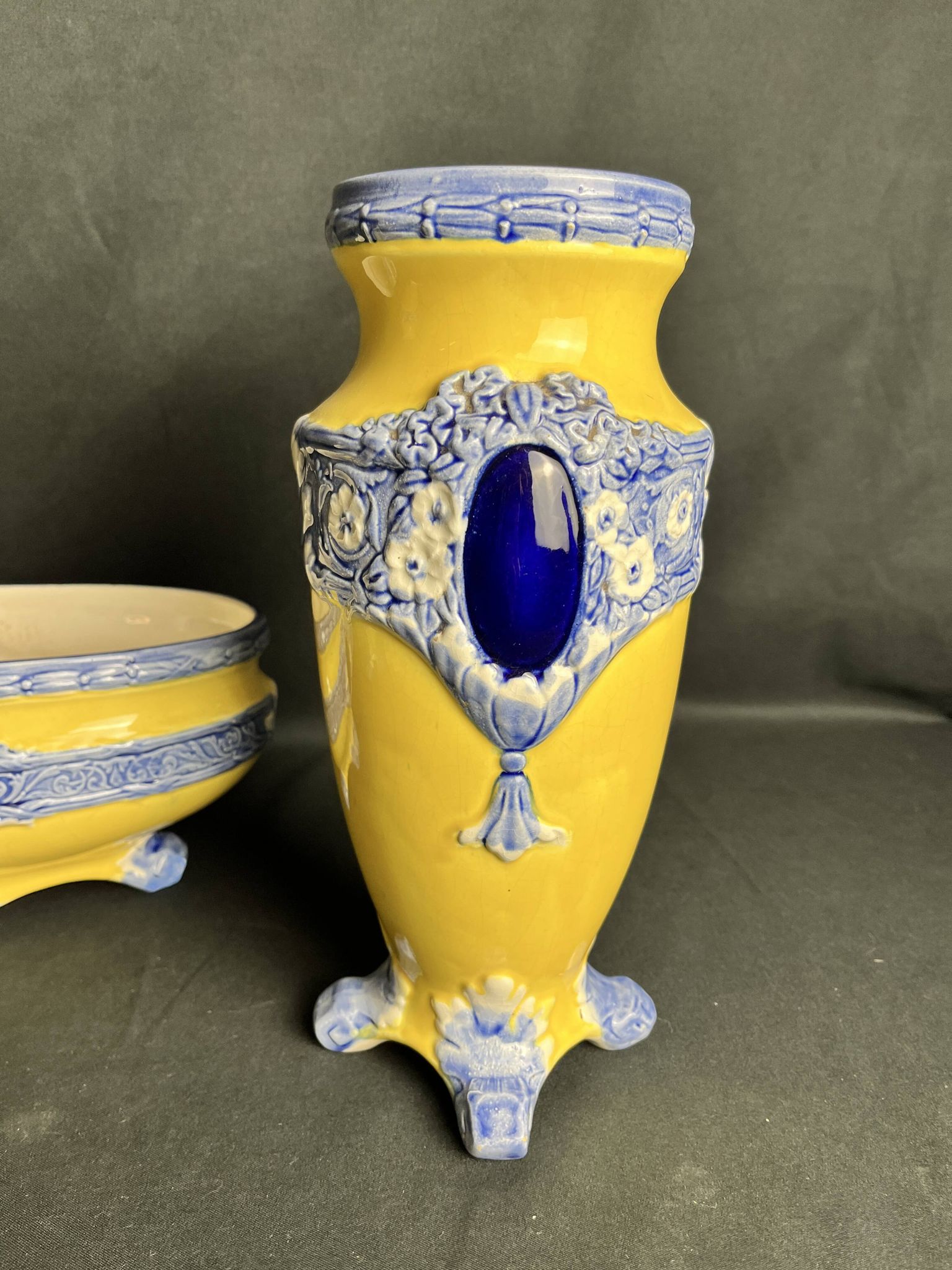 Art Nouveau 3-piece Fives Lille set by Bryun circa 1900