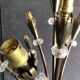 Lunel 1950 brass lamp and glass rings faceted 10 fires