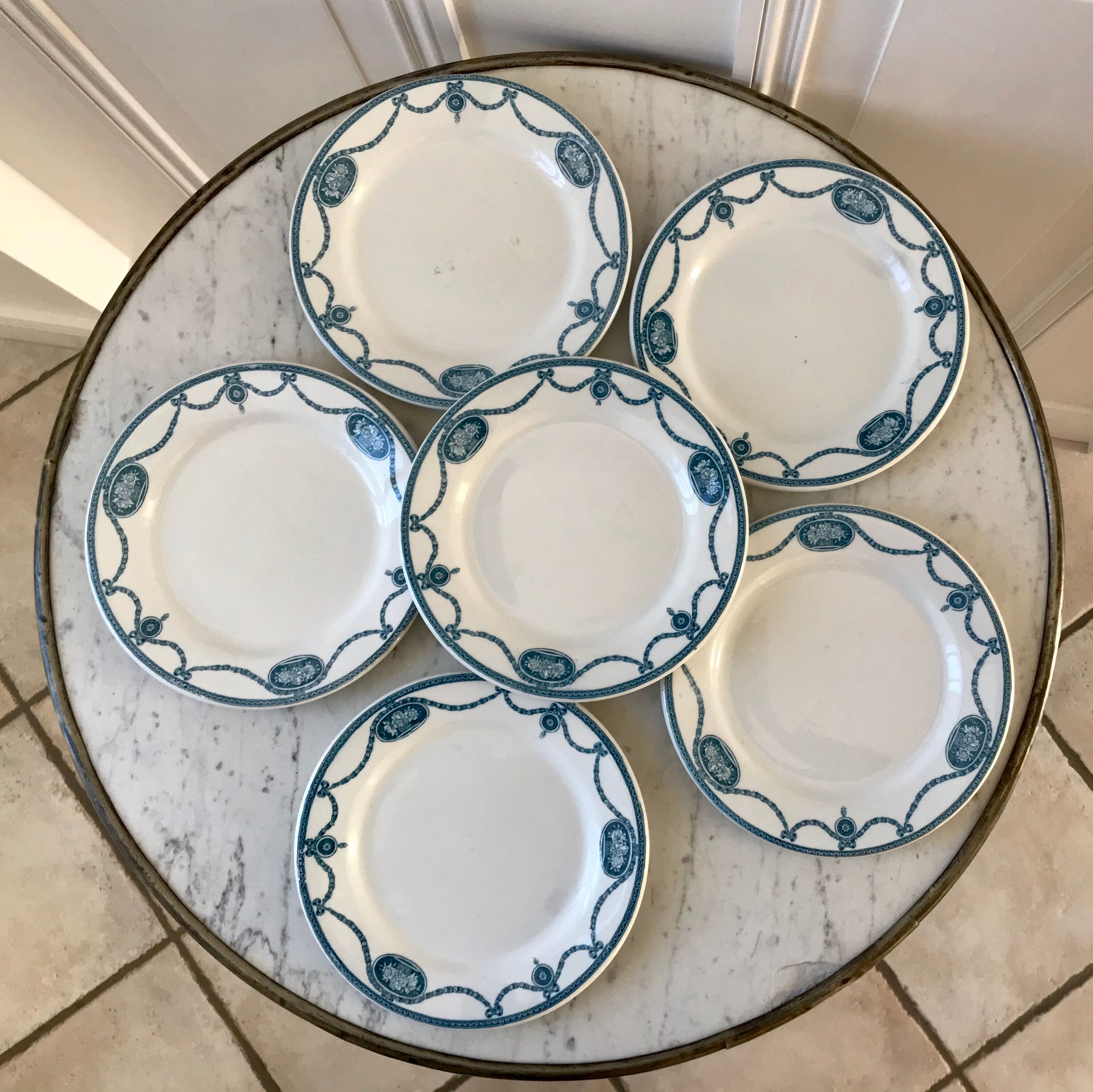 Set of 6 dessert plates 60s English style