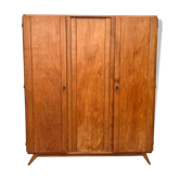 Armoire parisienne moderniste vintage 1950 piétement compas 3 portes