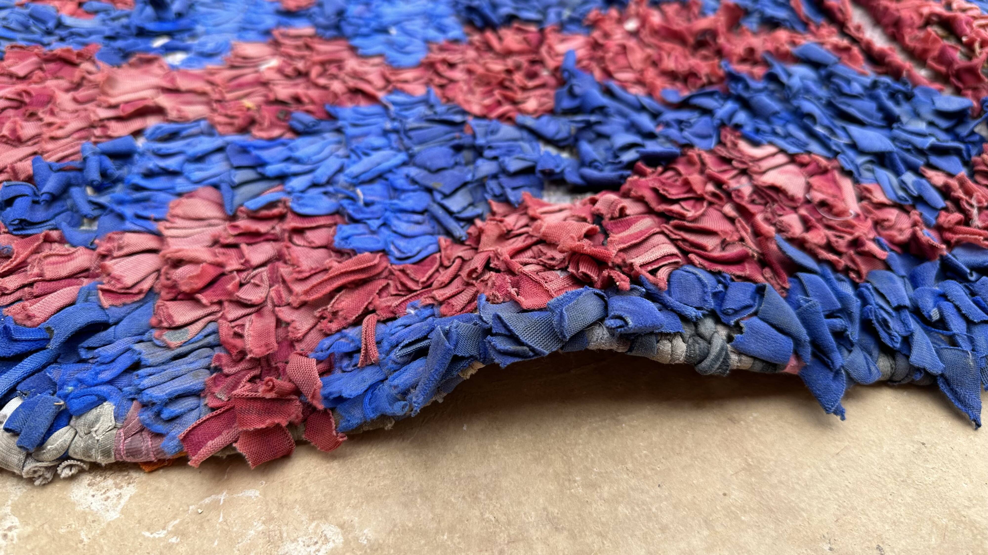 Colorful Boucherouite Moroccan rug - 98 x 230 cm