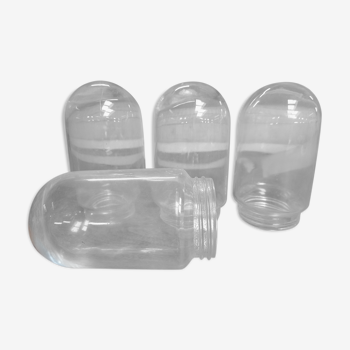 Set of 4 glass shell globes