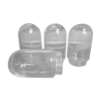 Set of 4 glass shell globes