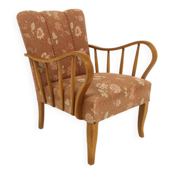 Fauteuil scandinave en orme, Swedish Modern, Suède, 1940