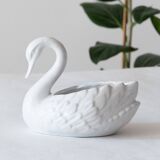 Antique porcelain white swan pot cover