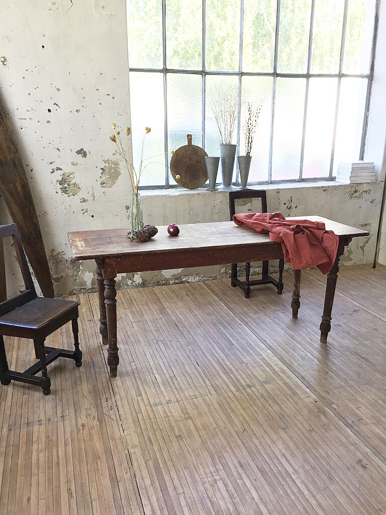 Antique farm table