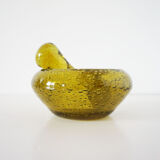 Green bubble glass ashtray 1960