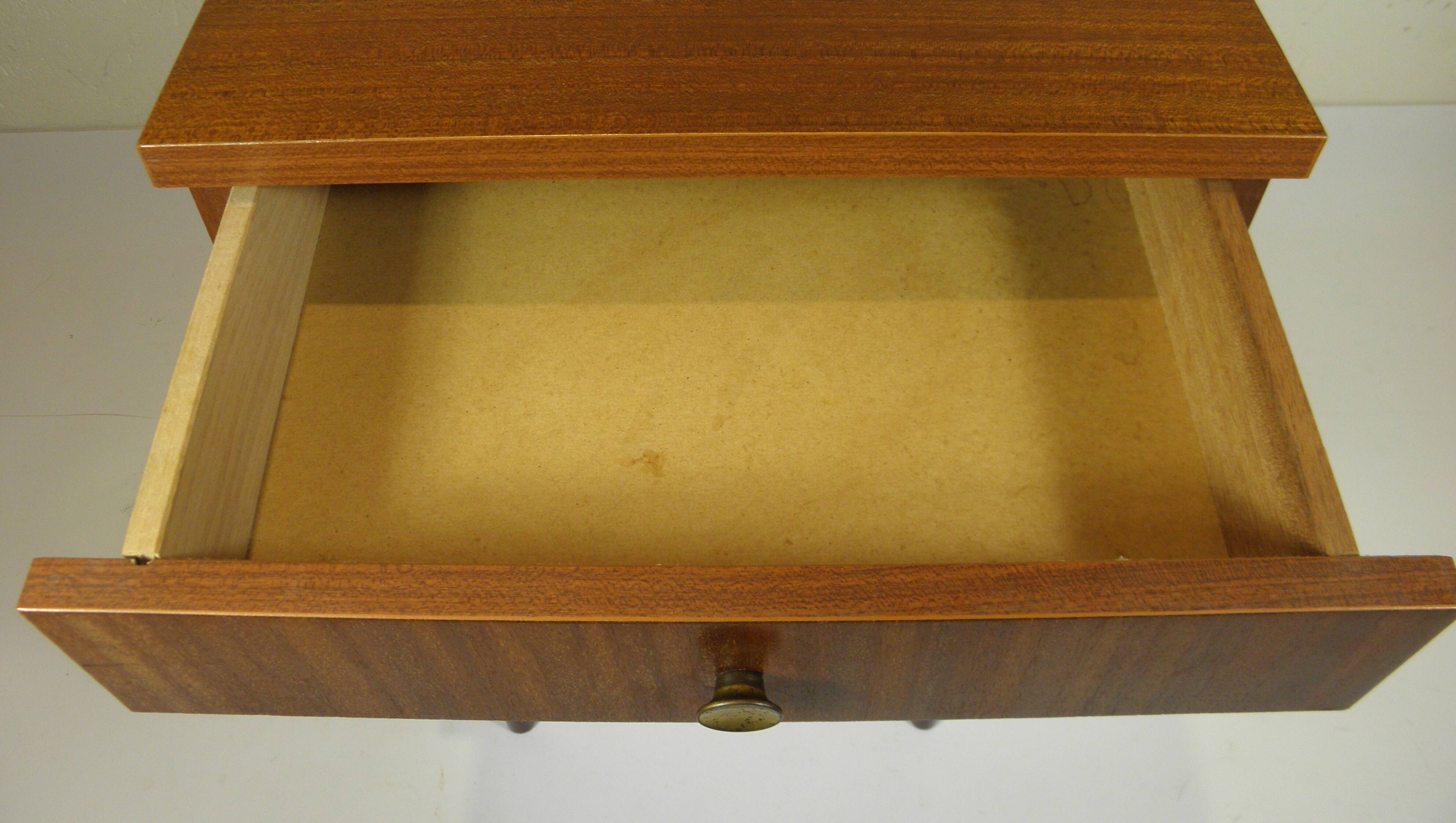 1960s bedside table with tapered legs