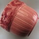 Art deco pink earthenware pot cover