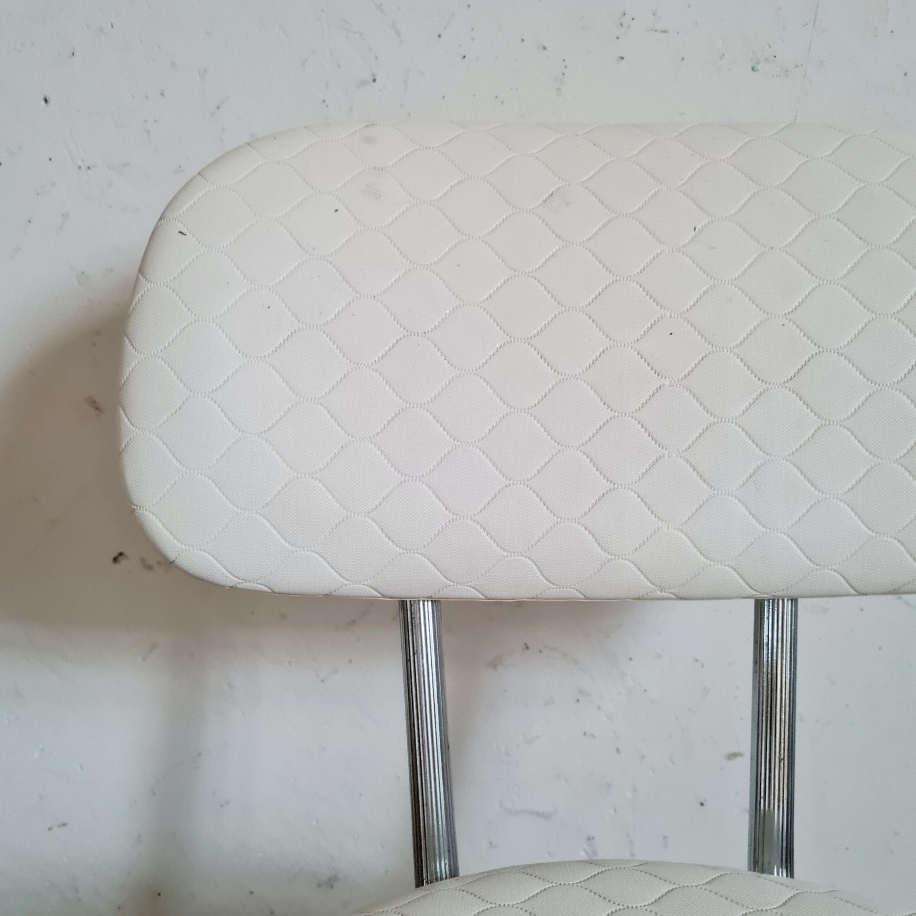 Retro 60s chair metal and white fabric