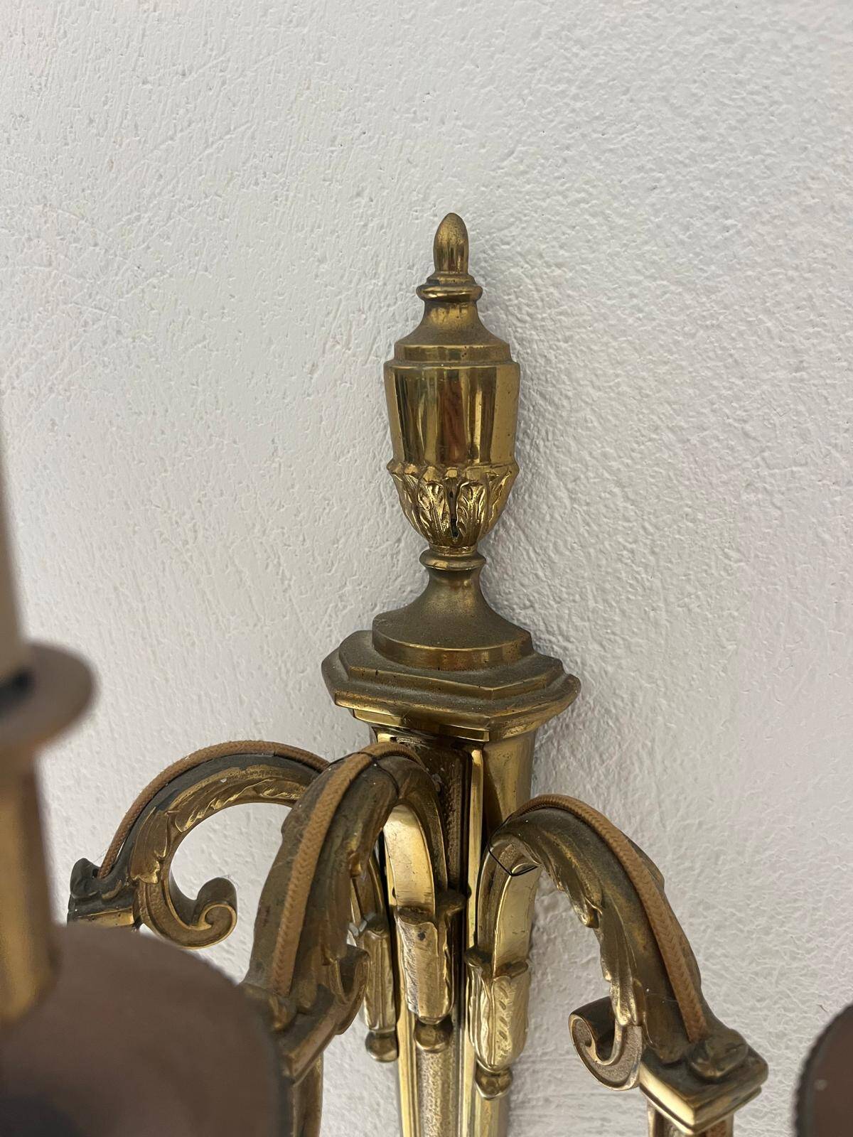 3-arm wall sconce in gilded bronze
