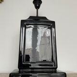 Vintage black ceramic lamp base 1980