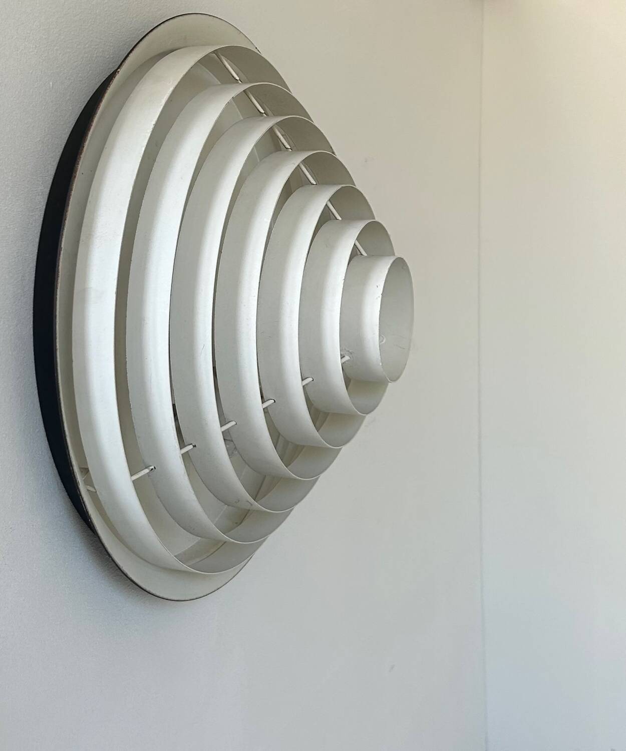 Vintage Falkenbergs wall lamp, black and white metal, Sweden 1960s