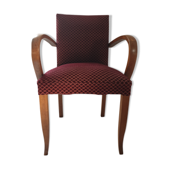 Fauteuil Bridge rouge années 50