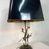 Vintage table lamp S Agudo, marble & silver metal