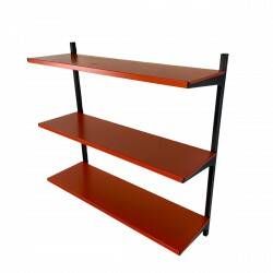Tomado Holland - A. Dekker wall shelf, orange and black, 1970s