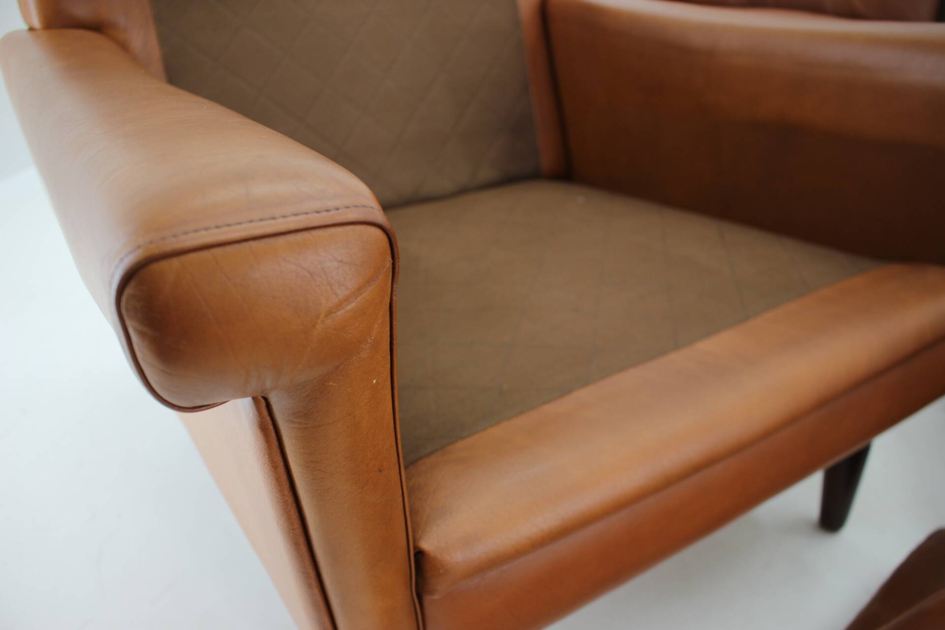 Ensemble de salon Svend Skipper des années 1960 en cuir, Danemark