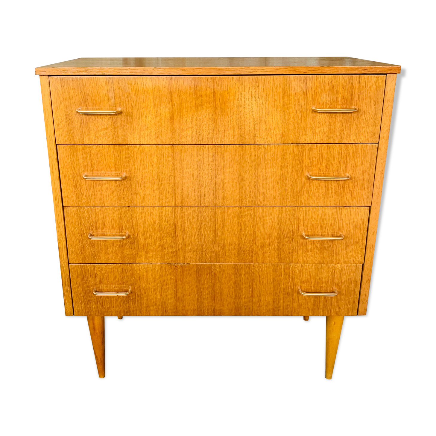 Two-color vintage chest of drawers with 4 drawers, circa 70's