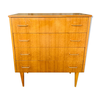 Two-color vintage chest of drawers with 4 drawers, circa 70's