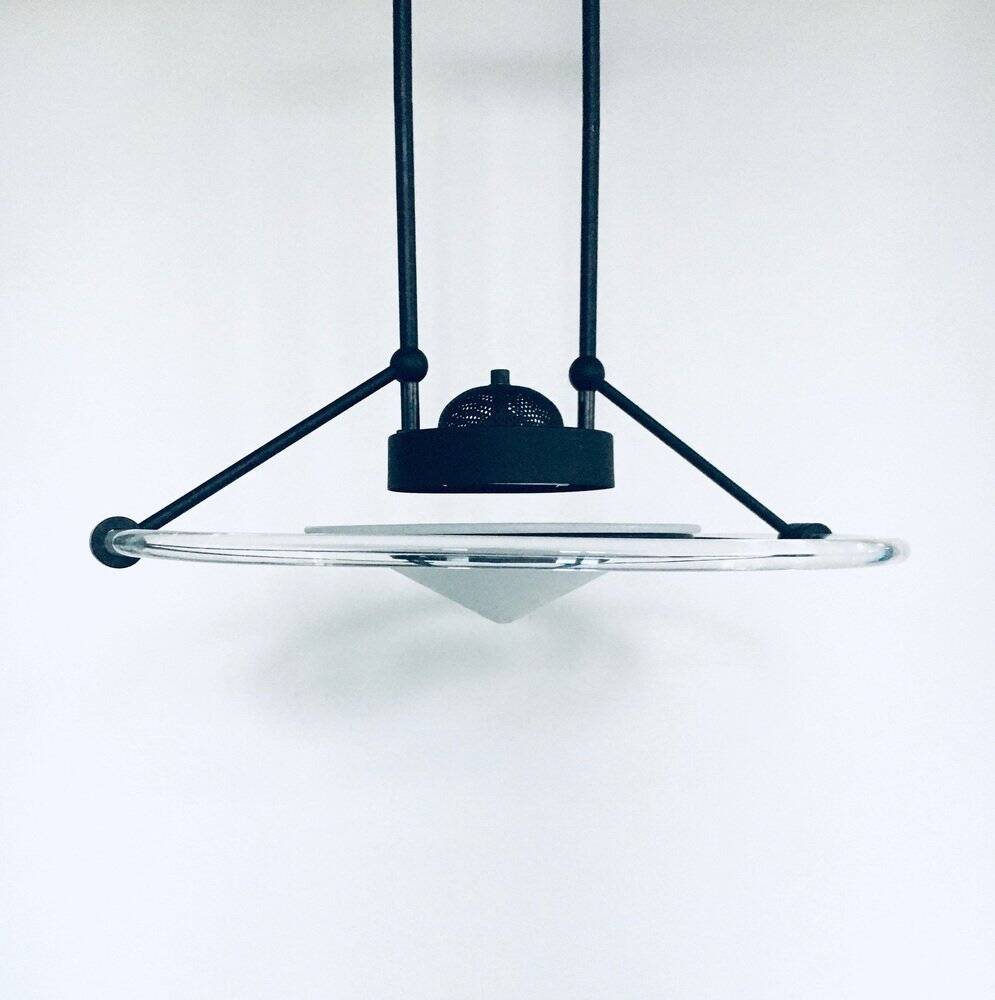 Black pendant lamp, 1980s