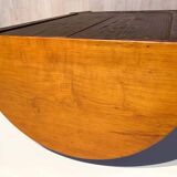 Biedermeier Demilune Half Cabinet in Cherrywood and Brass, France, 1810s