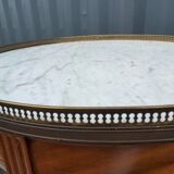 Table basse bouillotte ancienne plateau marbre style louis xvi