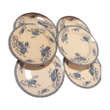 Set of 5 flat plates and a small dish royalat sarreguemines