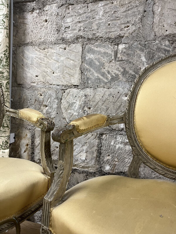 Paire de fauteuils médaillons