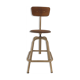 Industrial chair with metal and wood screws