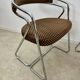 Set of 4 chrome tubular chairs Italian design from the 70s vintage fabric and metal