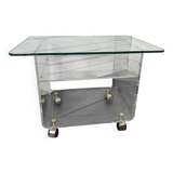 Vintage Plexiglas and Glass Coffee Table by David Lange 1970s