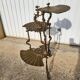 3-tier bronze napoleon iii pedestal table plant holder from the 19th century