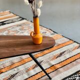 Teak and metal coffee table