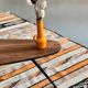Teak and metal coffee table