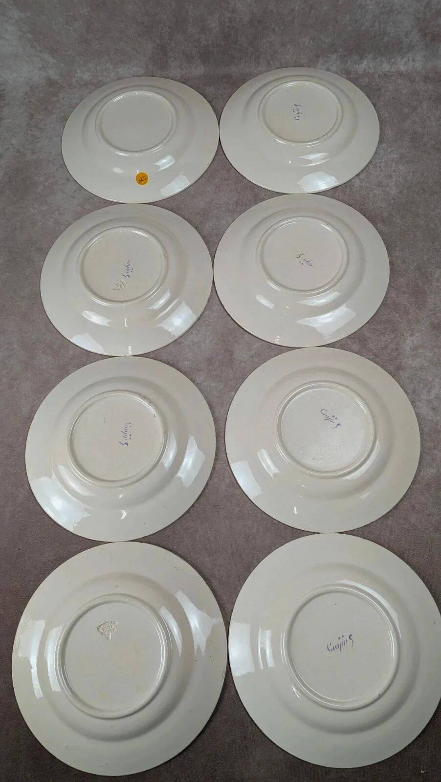 Set of 8 dessert plates Longchamp Terre de Fer model Cannes