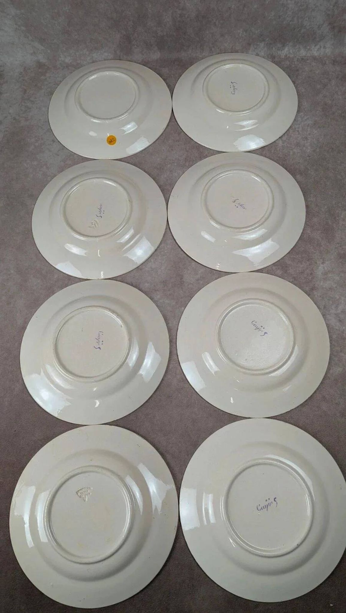 Lot de 8 assiettes à dessert Longchamp Terre de Fer modèle Cannes